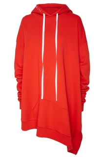 Асимметричное красное худи оверсайз Unravel Project
