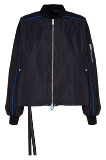 Черный бомбер с ярко-голубой отделкой Unravel Project