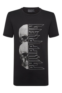 Черная футболка со стразами Philipp Plein