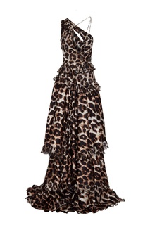 Асимметричное платье с леопардовым принтом Philipp Plein