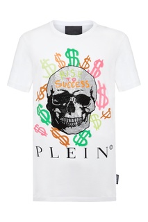 Белая футболка с контрастным принтом Philipp Plein