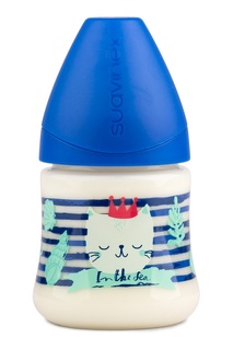 Синяя бутылочка с котенком Suavinex