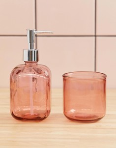Стеклянный набор для ванной ASOS SUPPLY - Розовый