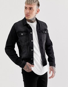 Черная джинсовая куртка узкого кроя Blend - Черный
