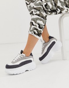 Белые кроссовки на платформе с цветными вставками Na-kd - Мульти