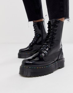 Черные ботинки на платформе с 10 парами люверсов Dr Martens Jadon - Черный