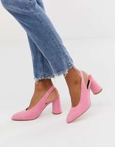 Розовые туфли на каблуке с ремешком через пятку Faith - Розовый