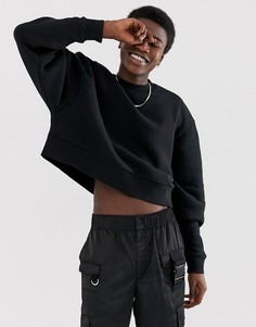 Черный укороченный свитшот COLLUSION - Черный