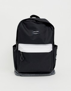 Монохромный рюкзак с контрастной отделкой и логотипом Jack & Jones - Черный
