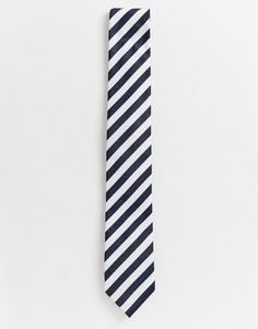 Свадебный галстук в полоску Selected Homme - Темно-синий