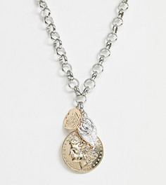 Массивное ожерелье-цепочка с подвесками-монетами Sacred Hawk - Серебряный