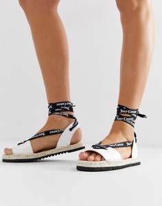 Кожаные сандалии с завязками Juicy Couture - Белый