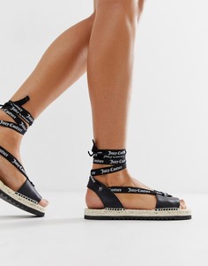 Кожаные сандалии с завязками Juicy Couture - Черный