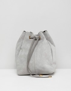 Замшевая сумка-мешок ASOS DESIGN - Серый