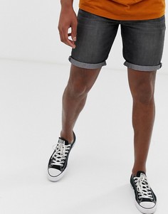 Облегающие джинсовые шорты с отворотами Threadbare - Черный