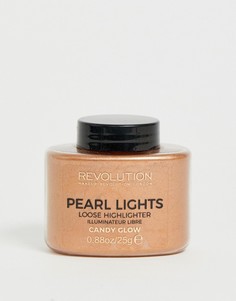Рассыпчатая пудра-хайлайтер Revolution Pearl Lights - Candy glow - Золотой