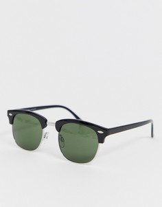 Черные круглые солнцезащитные очки Selected Homme eco friendly - Черный