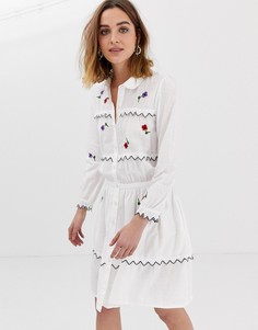 Платье-рубашка с вышивкой Leon & Harper - Белый