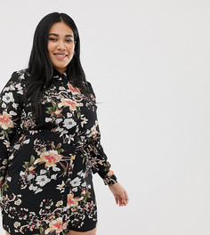 Платье-рубашка с цветочным принтом AX Paris Plus - Мульти