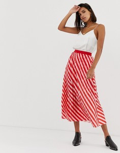 Юбка в полоску с плиссировкой Soaked In Luxury - Мульти