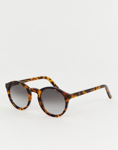 Солнцезащитные очки в круглой черепаховой оправе Monokel Eyewear Barstow - Коричневый