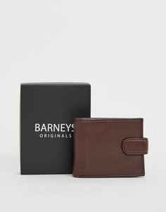 Коричневый кожаный бумажник Barneys Original - Черный Barneys Originals