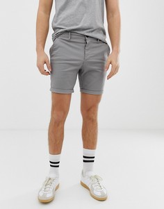 Светло-серые облегающие шорты чиносы ASOS DESIGN - Серый