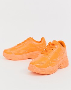 Неоново-оранжевые кроссовки Public Desire - Оранжевый