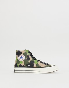Кеды с камуфляжным принтом Converse Chuck 70 - Зеленый