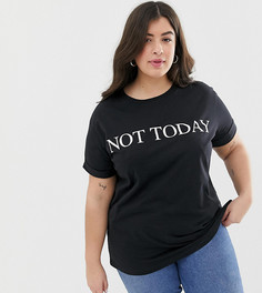 Футболка с надписью Not Today ASOS DESIGN Curve - Черный