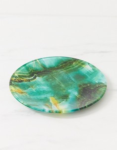 Зеленая стеклянная тарелка с мраморным эффектом ASOS SUPPLY, 18 см - Мульти