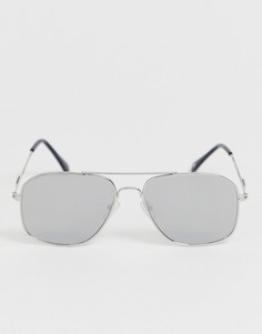Солнцезащитные очки-авиаторы с зеркальными стеклами River Island - Серебряный