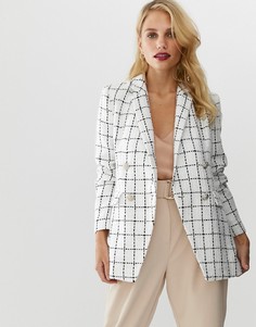 Строгий блейзер из букле в клетку Forever New - Белый