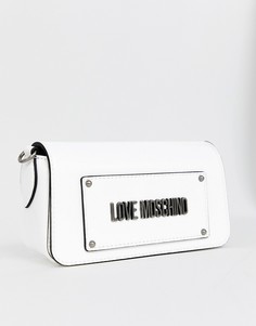 Сумка-кошелек на пояс с логотипом и парусиновым ремешком Love Moschino - Белый