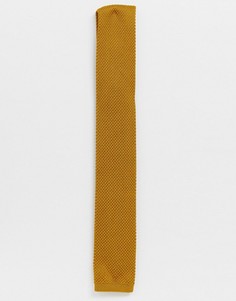 Трикотажный галстук горчичного цвета Twisted Tailor - Коричневый