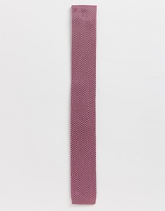 Розовый вязаный галстук Twisted Tailor - Розовый