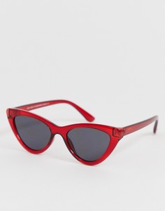 Солнцезащитные очки кошачий глаз в красной оправе New Look - Красный