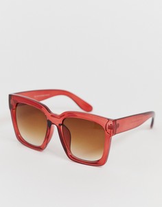 Красные солнцезащитные очки oversize в стиле 70-х New Look - Красный