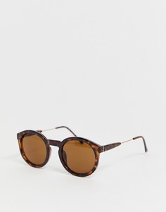 Солнцезащитные очки в черепаховой круглой оправе Burton Menswear - Коричневый