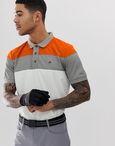 Поло белого цвета Calvin Klein Golf Aerospan - Оранжевый