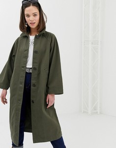 Легкое oversize-пальто цвета хаки Monki - Бежевый