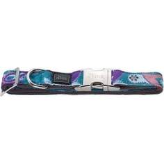 Ошейник Hunter Collar Paisley Vario Basic ALU-Strong M/20 (40-55см) нейлон с металлической застежкой мотив индийские огурцы для собак