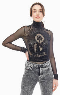 Полупрозрачная блуза-боди черного цвета Diesel