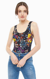 Хлопковый топ-боди с цветочным принтом Diesel