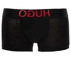Хлопковые трусы-боксеры черного цвета Hugo