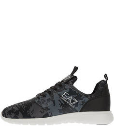 Кроссовки синего цвета на шнуровке EA7