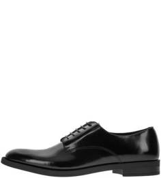 Классические кожаные туфли дерби черного цвета Emporio Armani