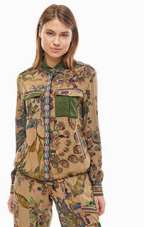 Легкая куртка с цветочным принтом и яркими нашивками Desigual