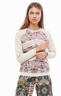 Свитшот с цветочным принтом и блестящей нитью Desigual