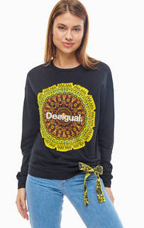 Хлопковый свитшот с принтом и вышивкой Desigual